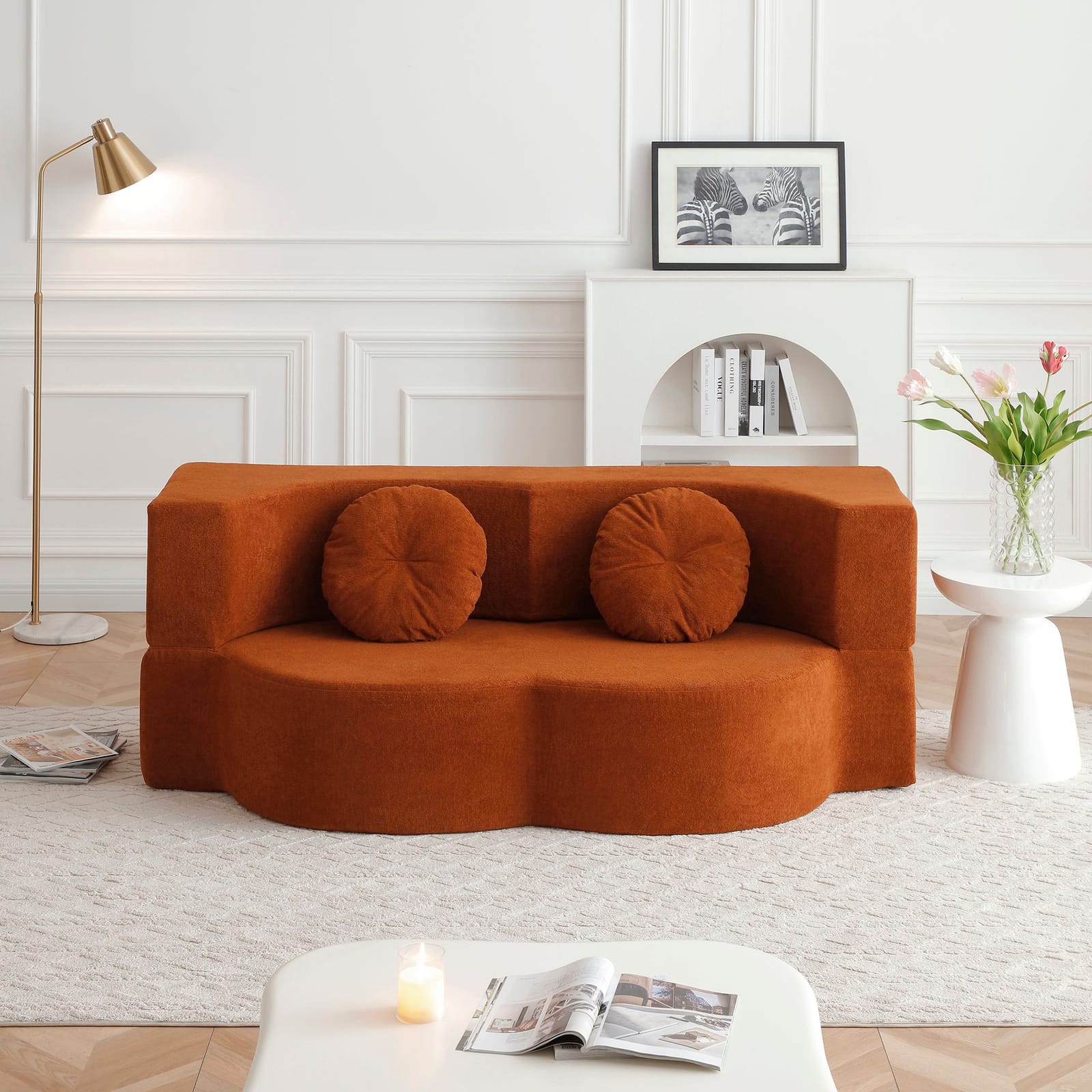 Folding Sofa Bed Velvet