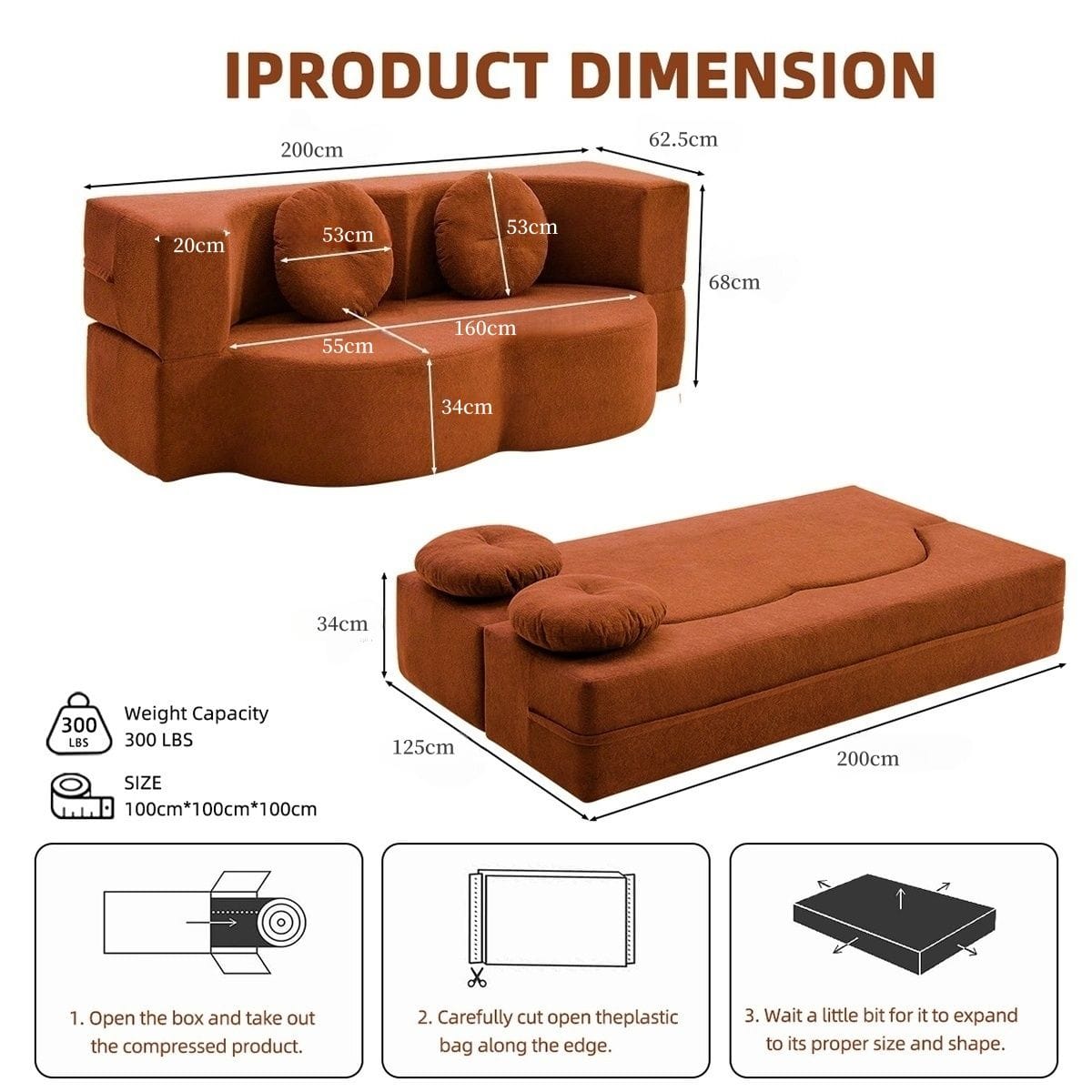 Folding Sofa Bed Velvet