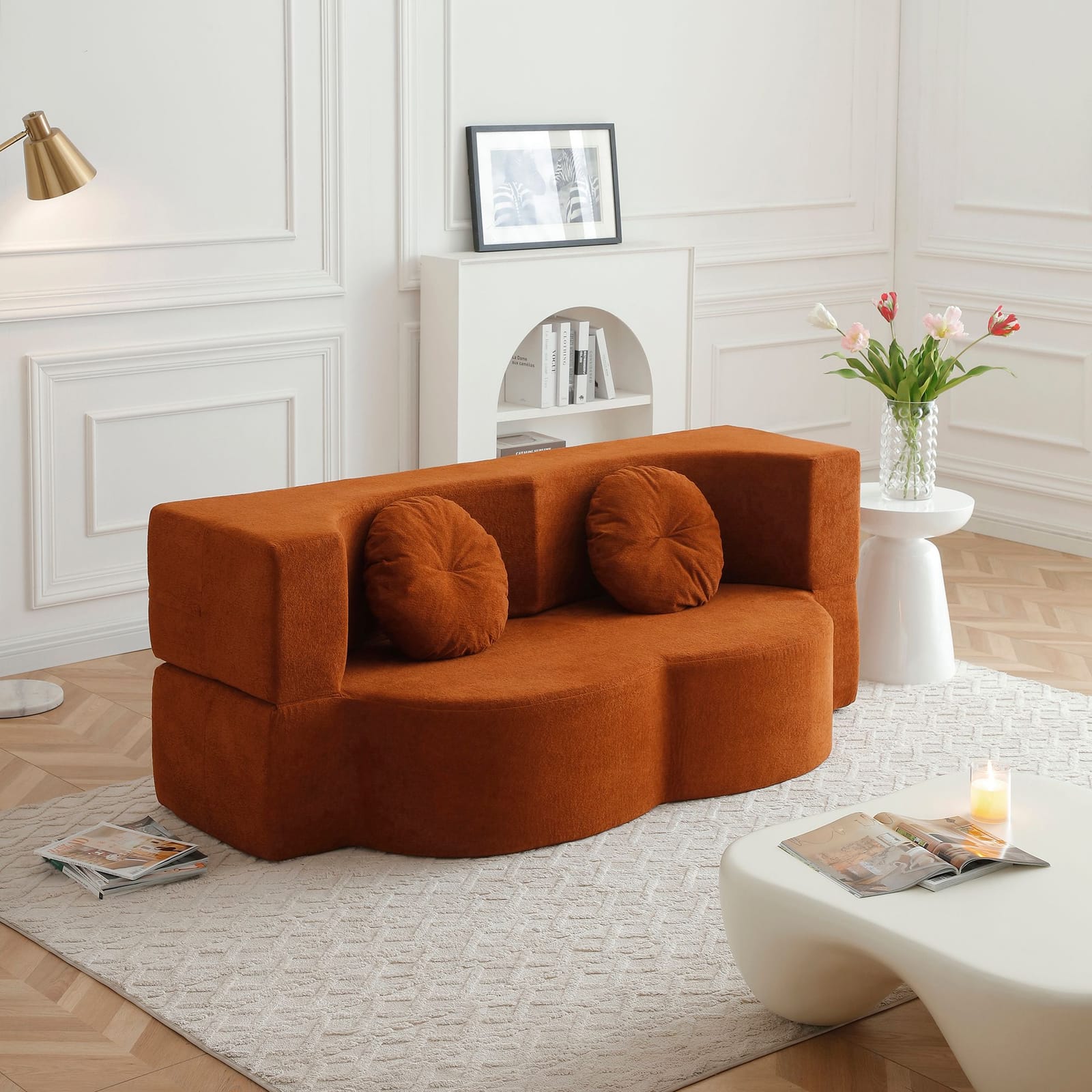Folding Sofa Bed Velvet