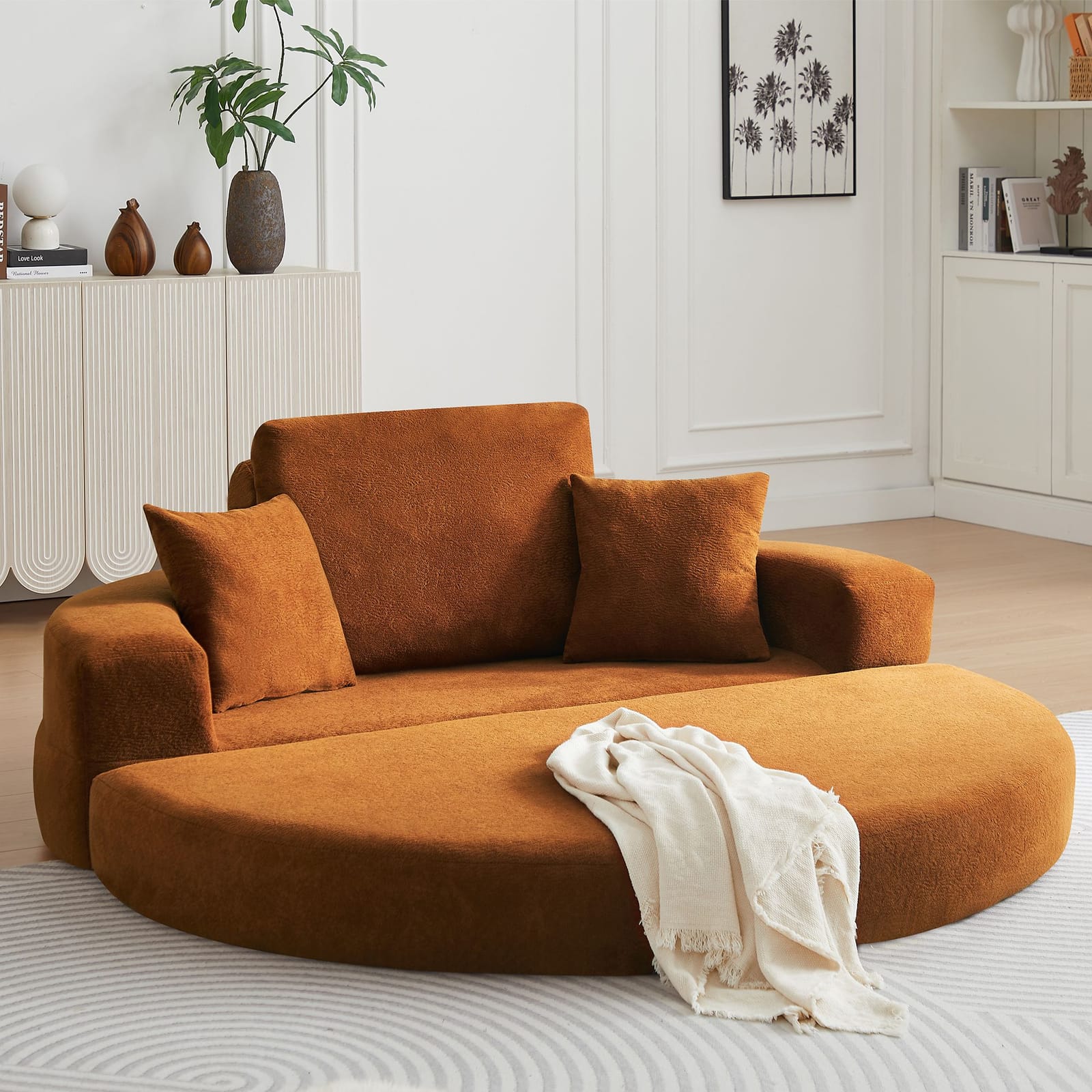 Round Velvet Sofa Bed