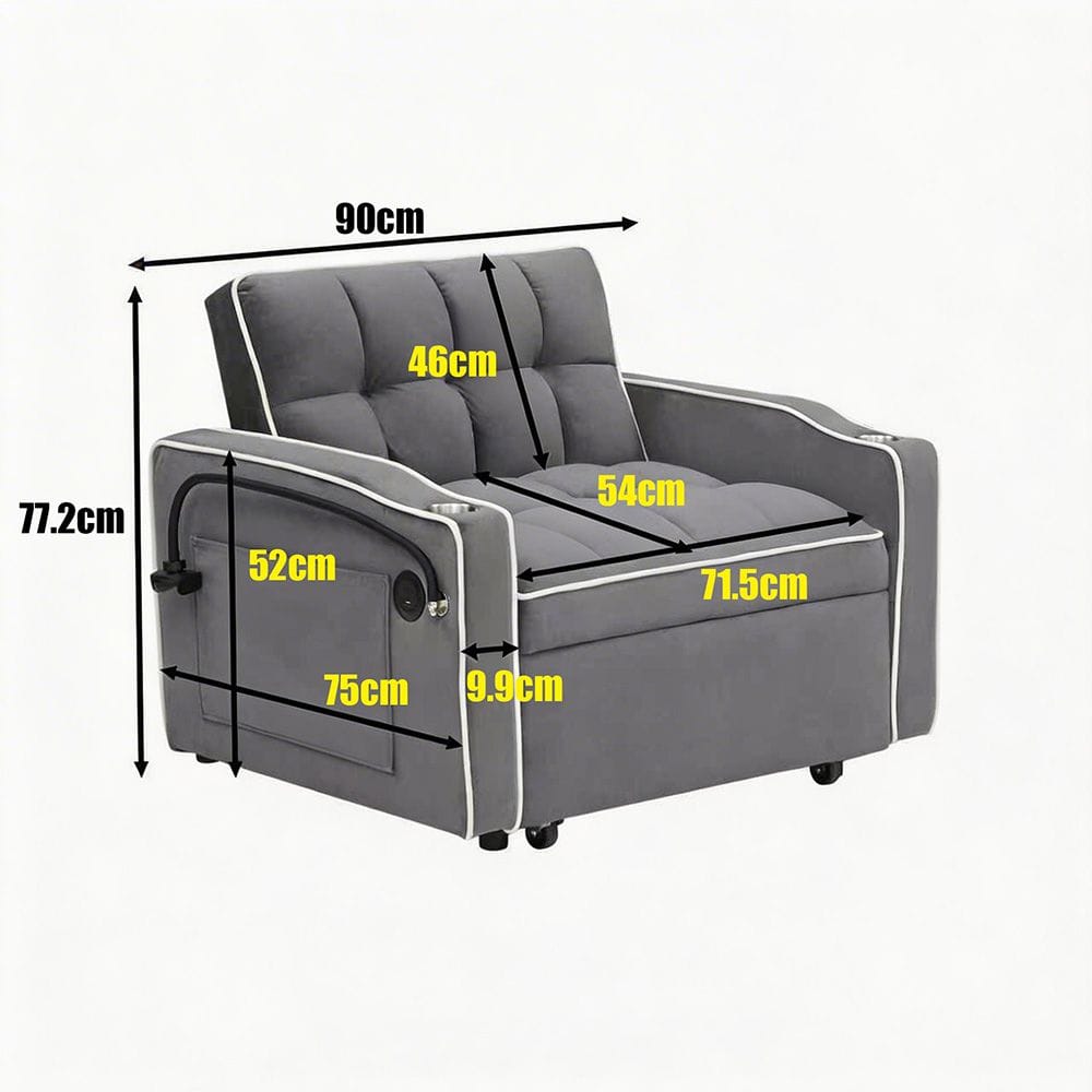 Single Sofa Bed With USB
