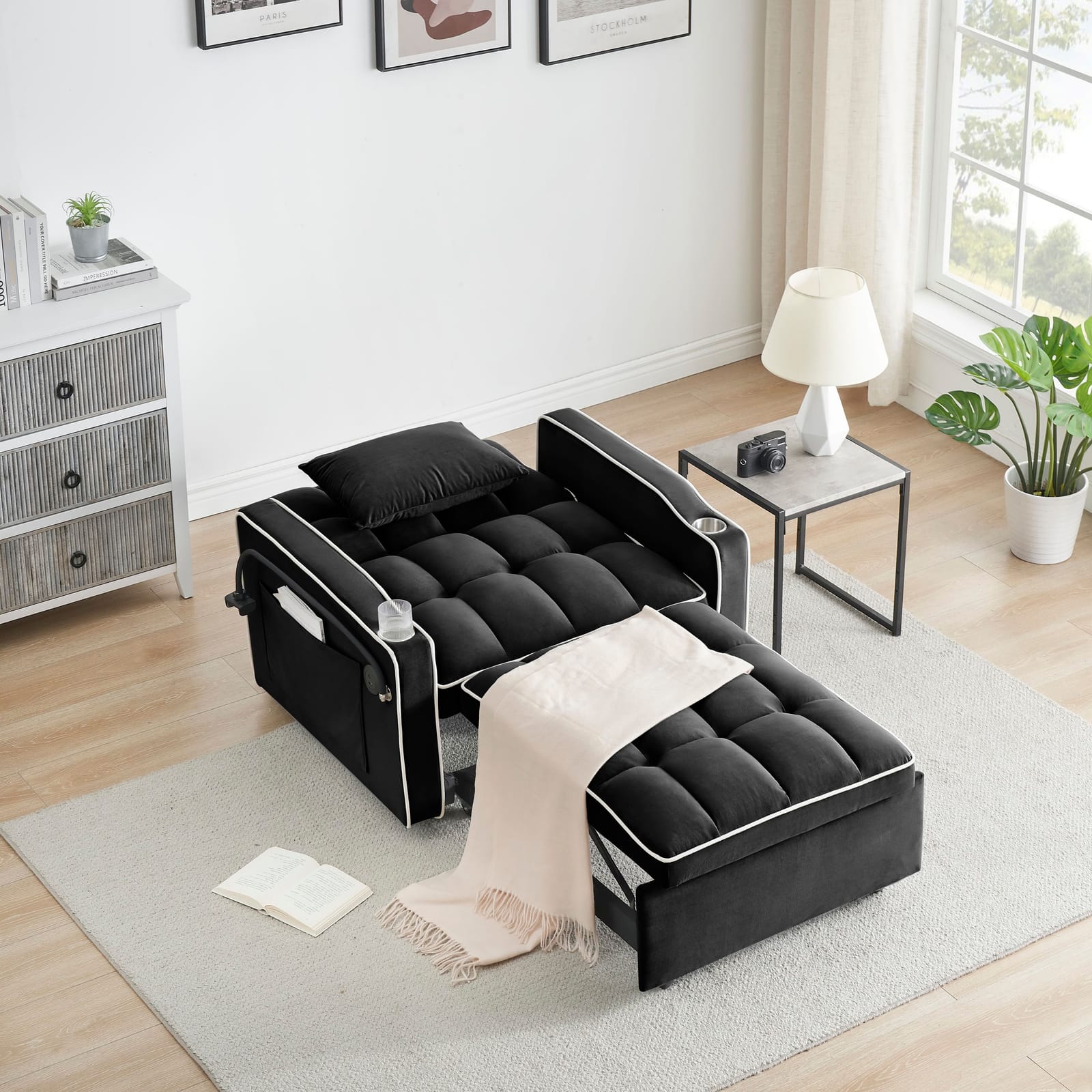 Single Sofa Bed With USB