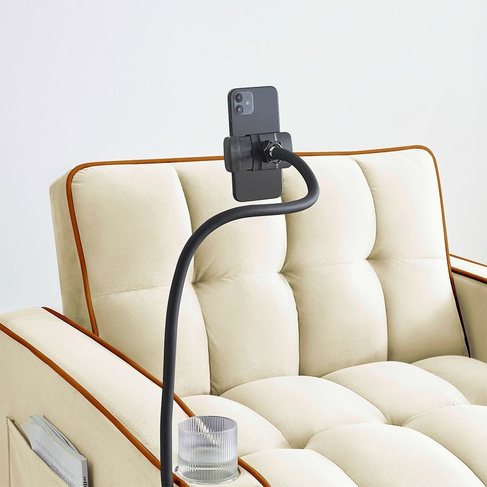 Sofa Bed Grey Velvet single