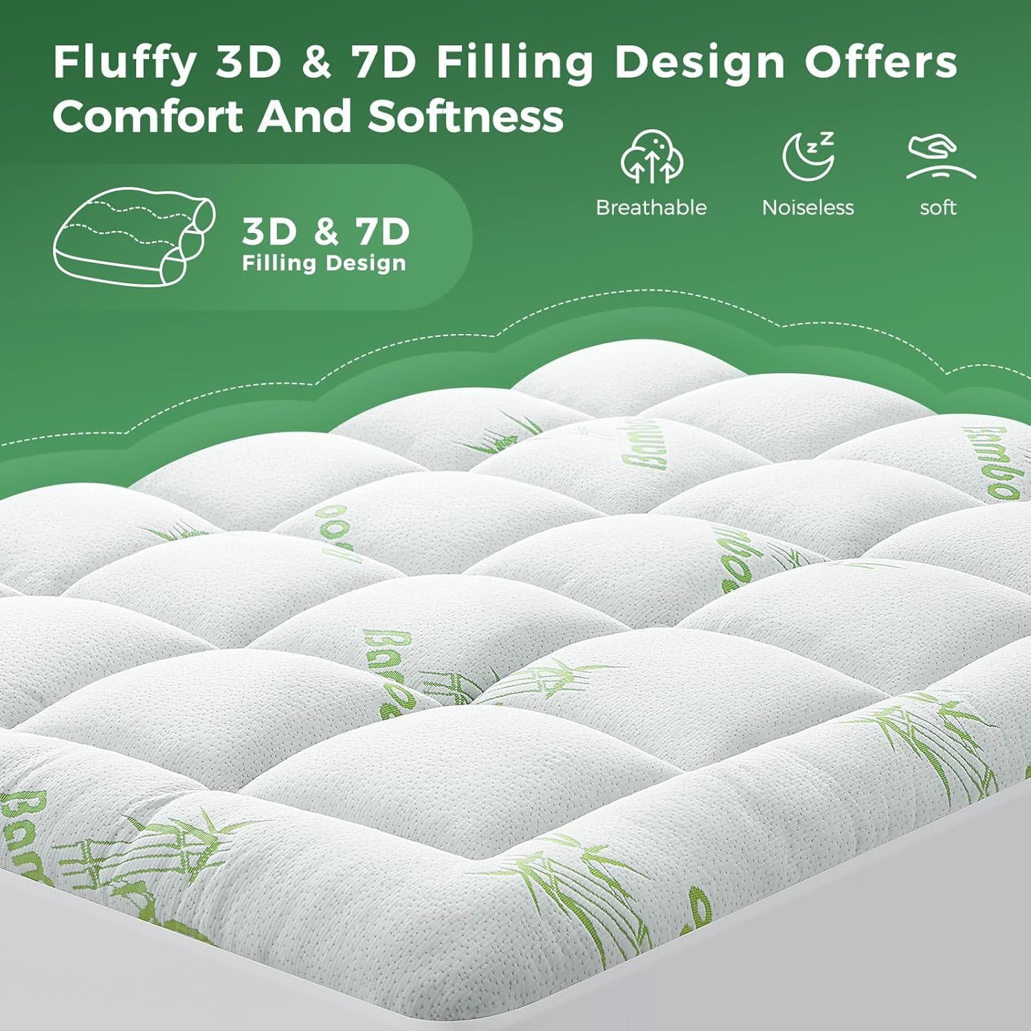 Green mattress 182x203cm, in room setting