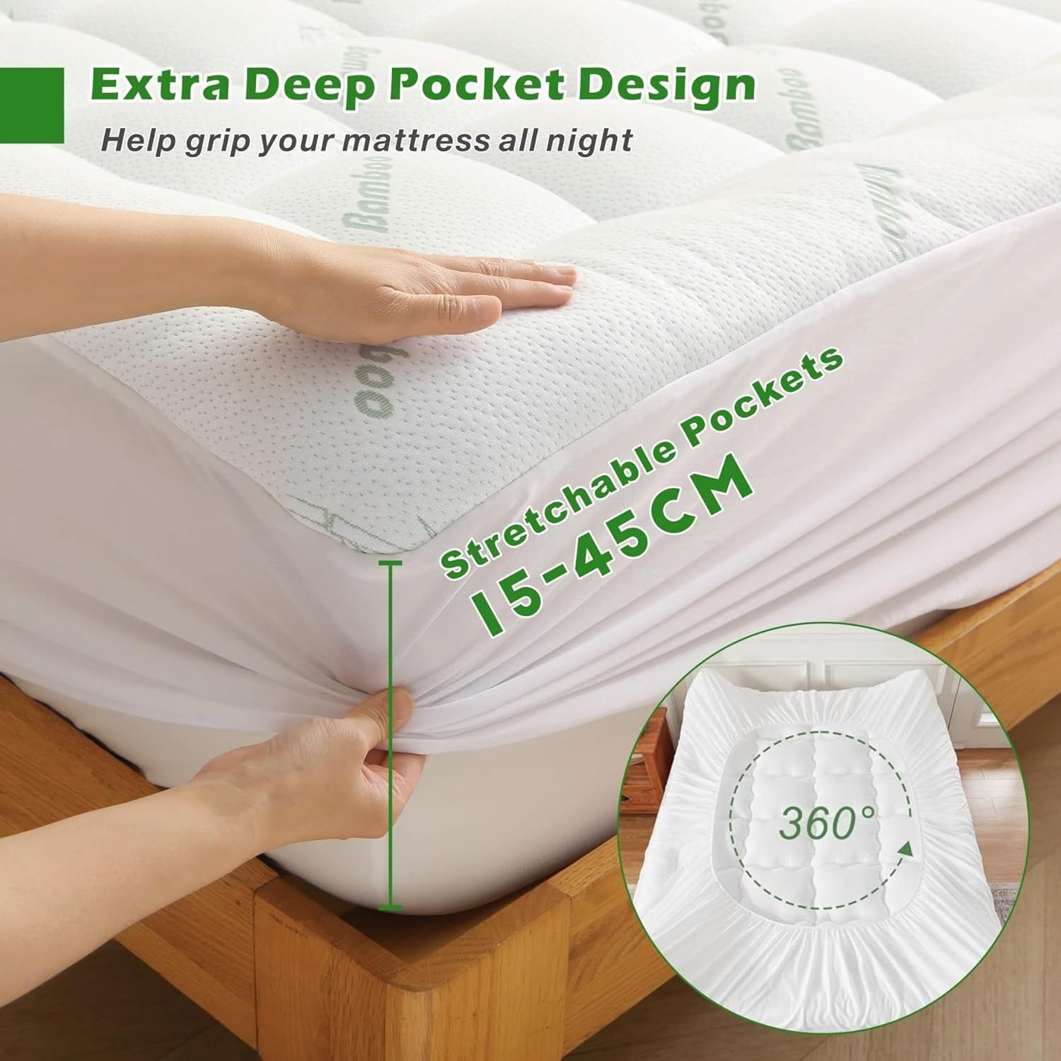Green mattress 137x190cm, side view