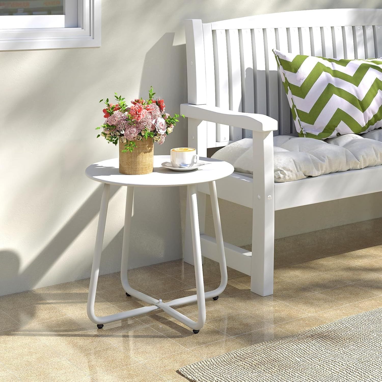 Round Outdoor Table White