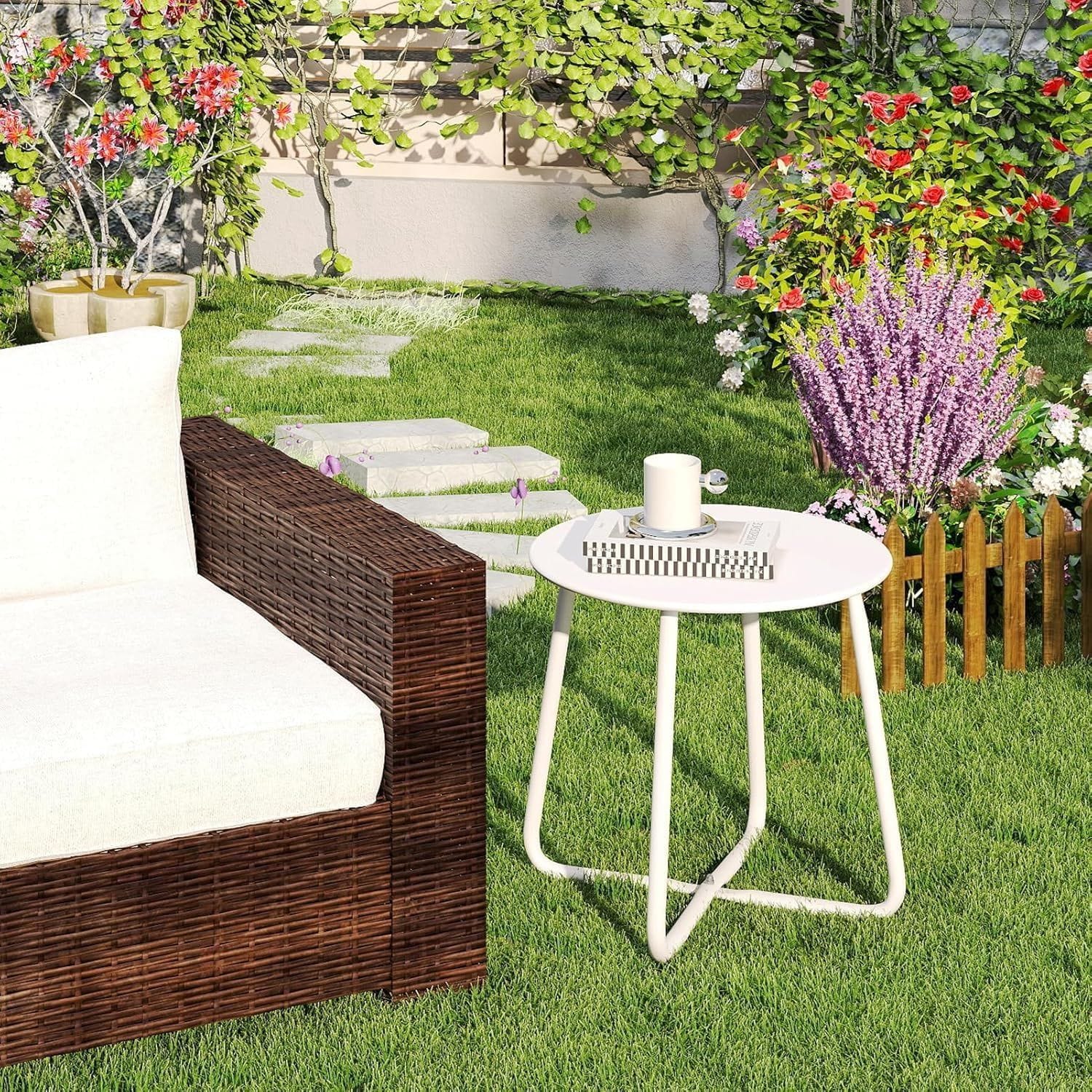 Round Outdoor Table White