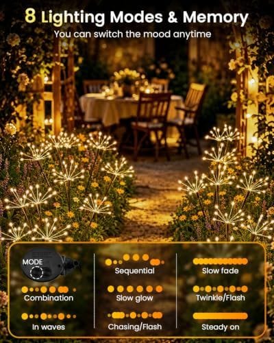 Solar Firework Lights Warm White