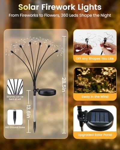 Solar Firework Lights Warm White