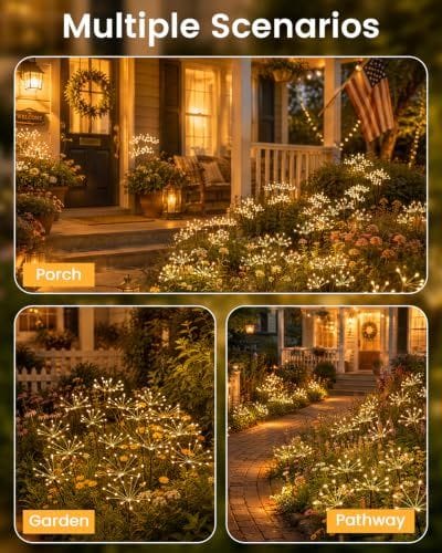 Solar Firework Lights Warm White