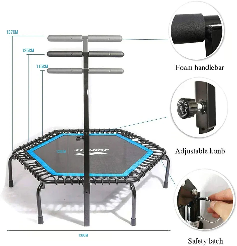 Mini Trampoline With Adjustable Bar