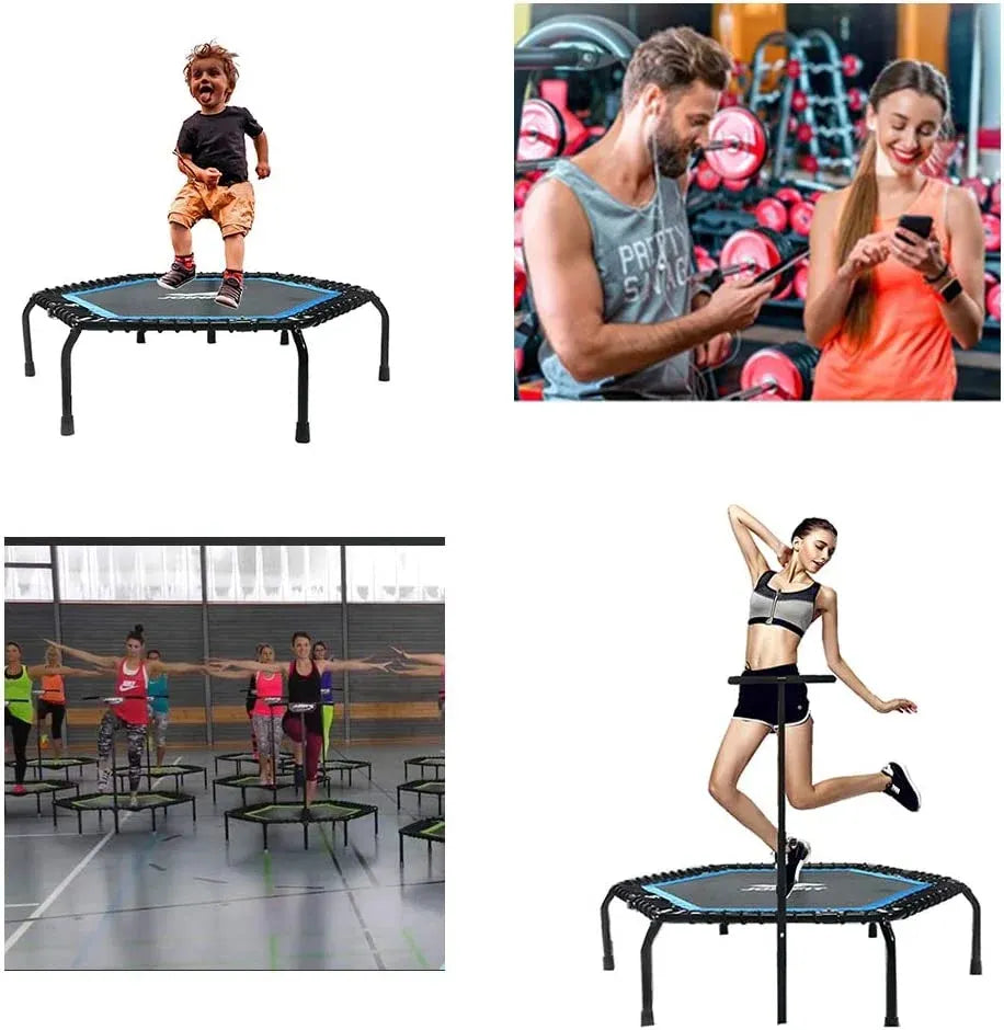 Mini Trampoline With Adjustable Bar