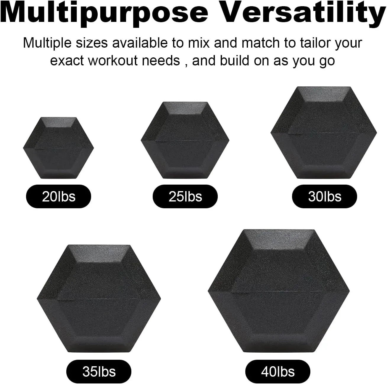 Rubber Hex Dumbbells Heavy Duty