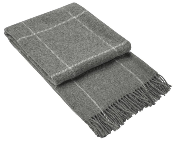 Brighton Throw - 100% Nz Wool - Grey Striped - Blankets & Throws