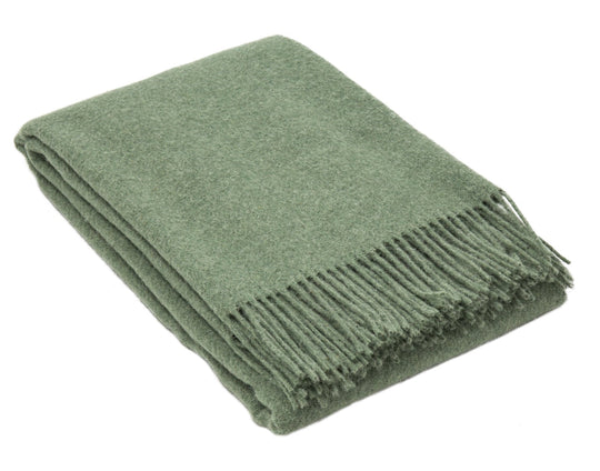 Brighton Throw - 100% Nz Wool - Sage - Blankets & Throws