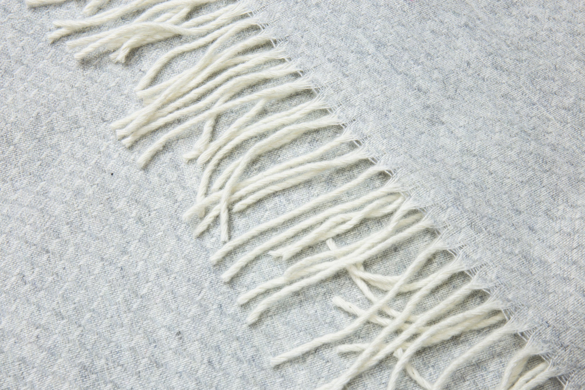Grey colour - Chiswick Throw - Merino Wool/Cashmere - Light Grey