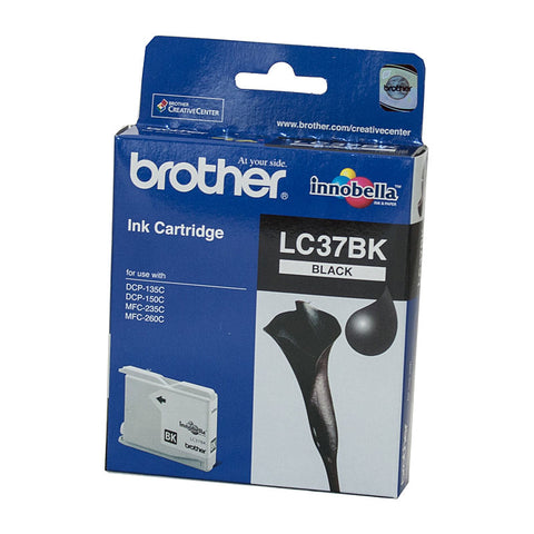 Brother LC-37BK Black Ink Cartridge - DCP-135C/150C, MFC-260C/ 260C SE- up to 350 pages
