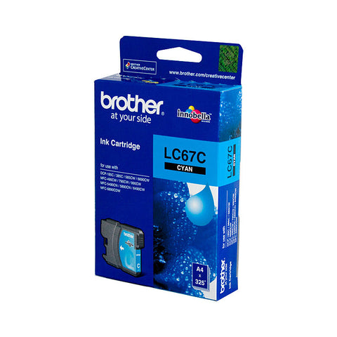 Brother LC-67C Cyan Ink Cartridge - to suit DCP-385C/395CN/585CW/6690CW/J715W, MFC-490CW/5490CN/5890CN/6490CW/6890CDW/790CW/795CW/990CW- up to 325 pages