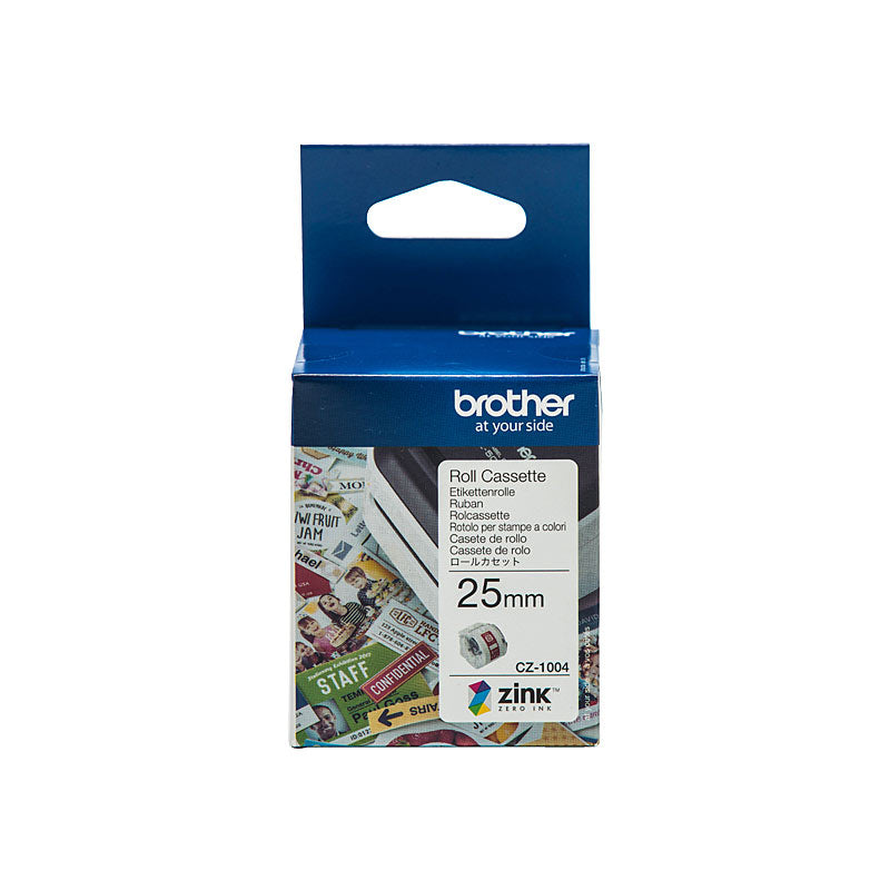 28 M Table 121 - Cz1004 Tape Cassette Full Colour Continuous Label Roll, 25Mm Wide To Suit Vc-500W