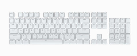 Pbt Double-Shot Pro Keycaps - Arctic White - Keyboard