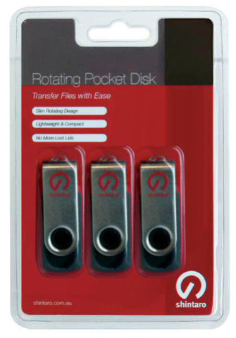 16Gb Rotating Pocket Disk 3 Pack Usb2.0
