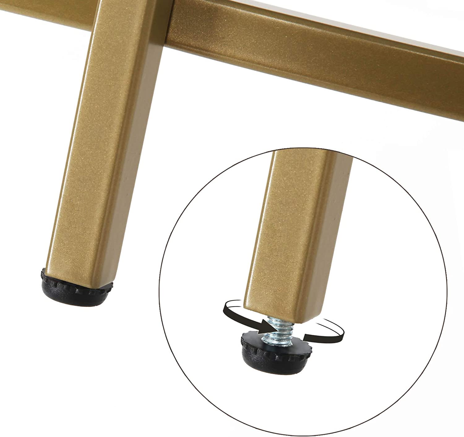 Goldround Sidetable - Gold Round Side Table With Golden Metal Frame Robust And Stable