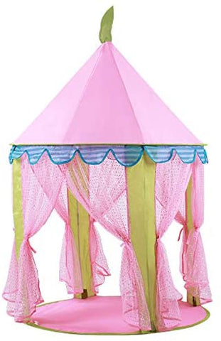Princess Castle Play Tent For Kids With Mat And Carry Bag (Pink)