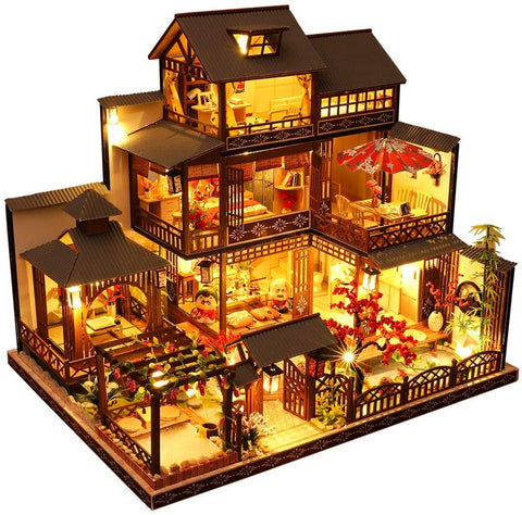 Dollhouse Miniature With Furniture Kit Plus Dust Proof And Music Movement - Giant Asia