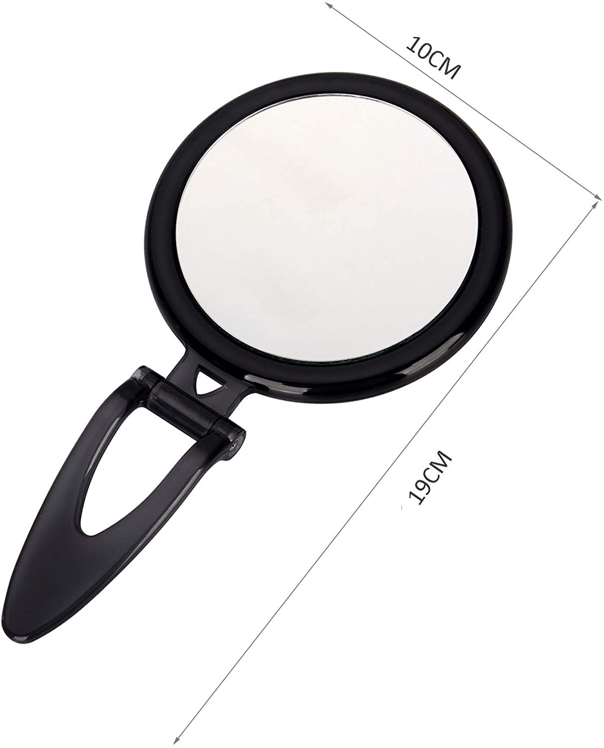 20X Magnifying Hand Mirror For Makeup, Tweezing, And Blemish Removal (10 Cm Black)