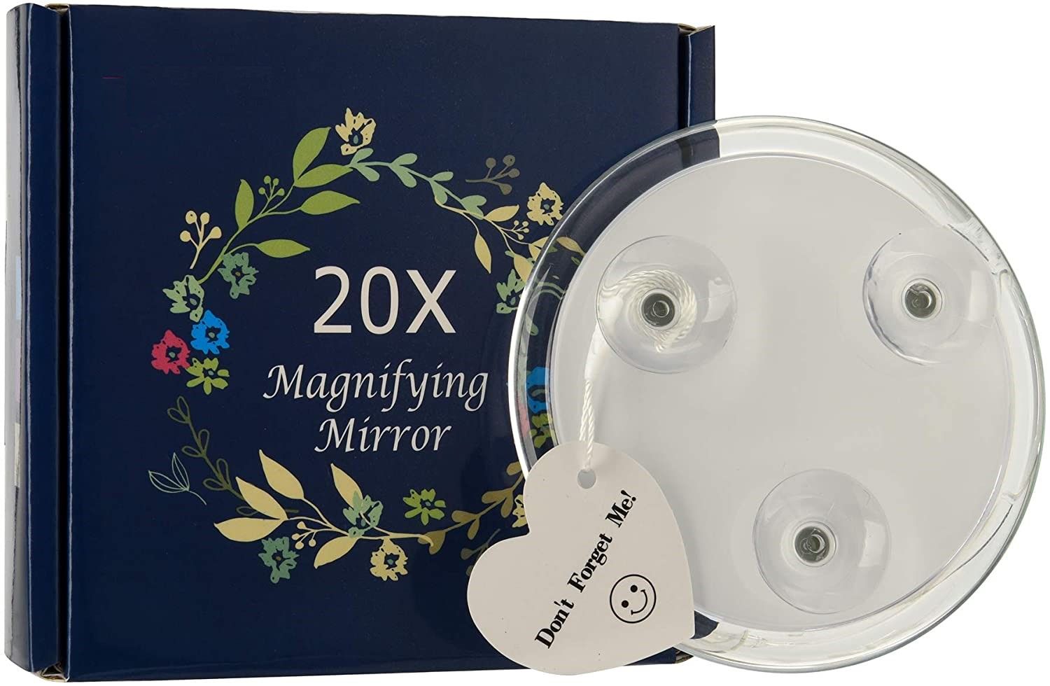 20X Magnifying Hand Mirror With 3 Suction Cups For Makeup, Tweezing