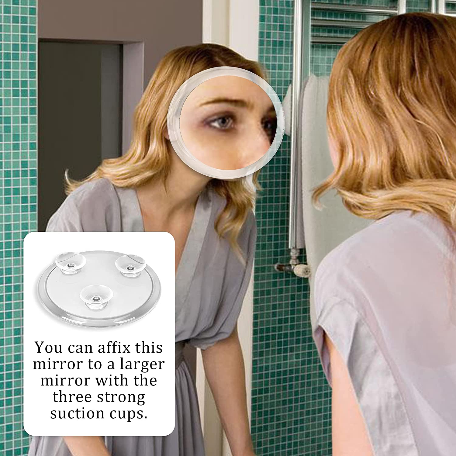 20X Magnifying Hand Mirror With Suction Cups For Makeup, Tweezing
