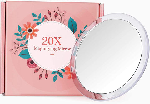20X Magnifying Hand Mirror For Makeup, Tweezing, And Blemish Removal (12.5 Cm)