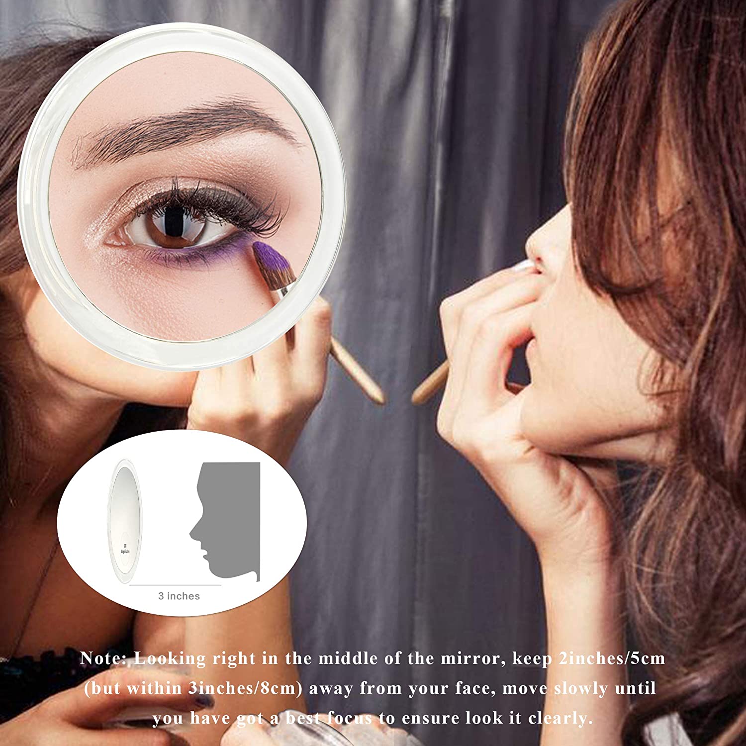 20X Magnifying Hand Mirror For Makeup, Tweezing, And Blemish Removal (12.5 Cm)