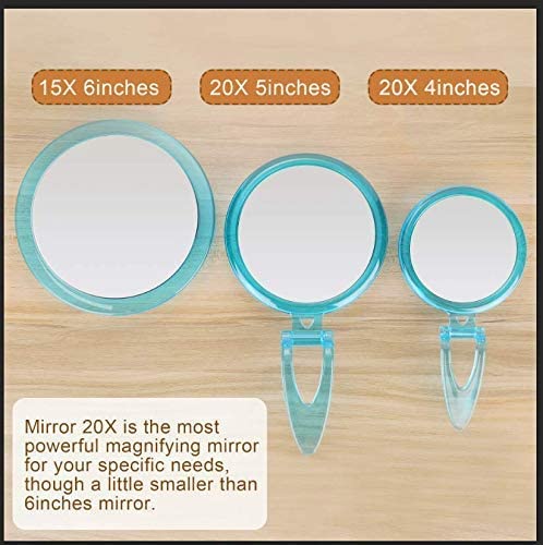 20X Magnifying Hand Mirror For Makeup, Tweezing, And Blemish Removal (12.5 Cm Black)