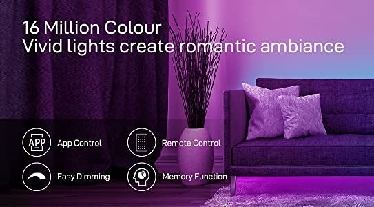 12M Led Strip Lights For Bedroom And Home (5050 Lights Strip App With Remote)