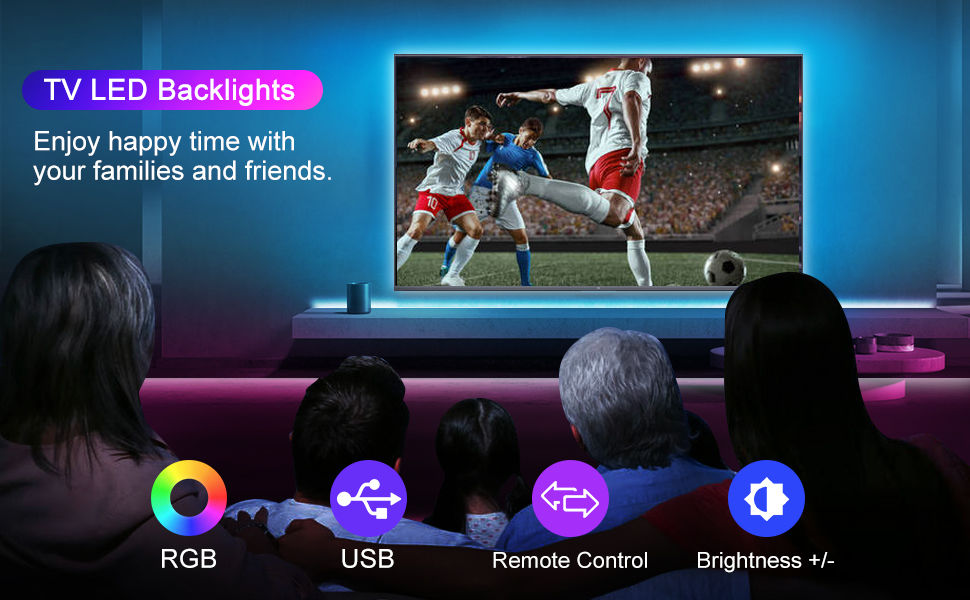 3M Led Strip Lights For Tv, Gaming, And Computer (Lights Strip App With Remote)