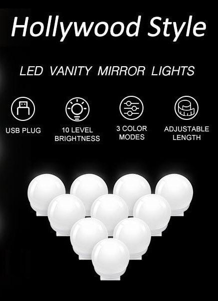 Hollywood Vanity Style Led Makeup Mirror Lights (Mirror Not Included)