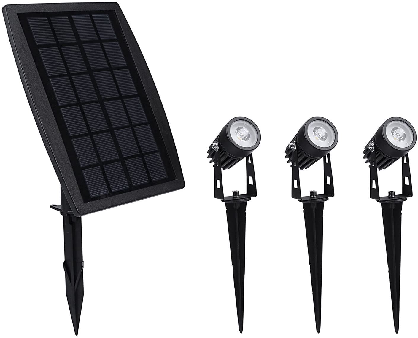 White colour - 3 X Led Spotlights Powered Solar Garden Lights Outdoor Waterproof (Warm White) - photo 12
