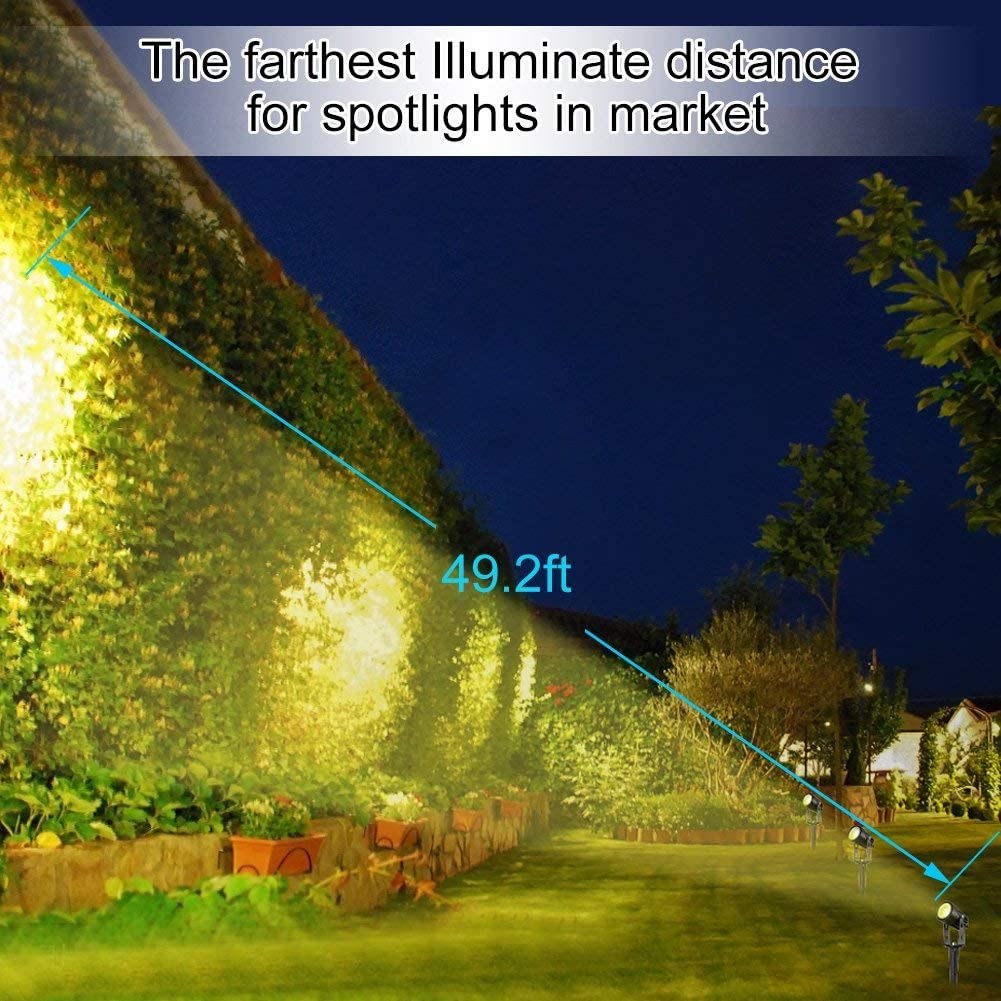 3 x LED Spotlights Powered Solar Garden Lights Warm White