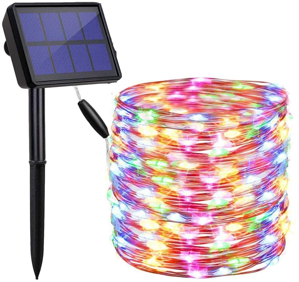 20m 200 LED Solar Powered Outdoor Lights with 8 Lighting Modes and Waterproof