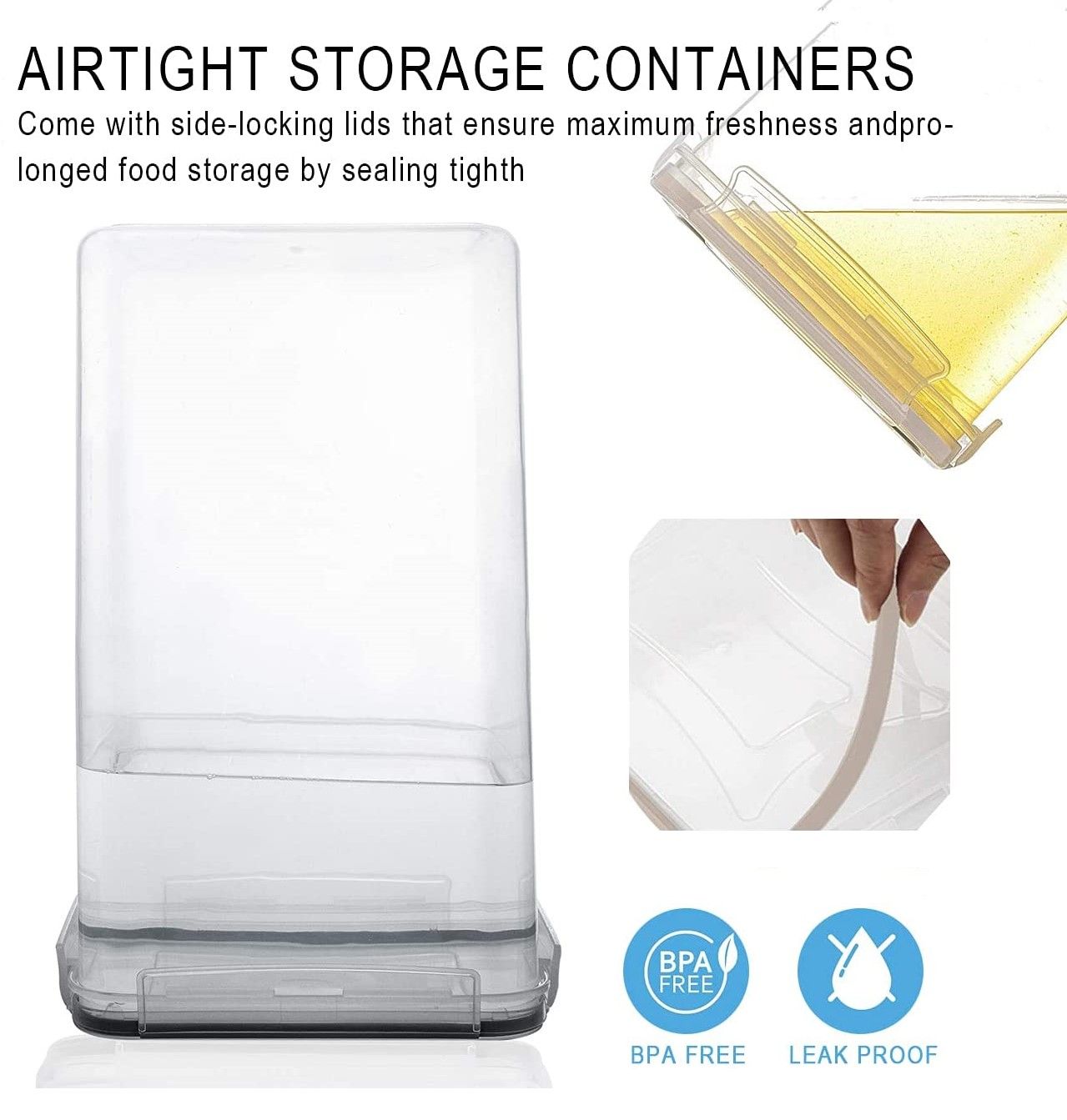 14 Piece Airtight Food Storage Containers Set BPA Free Plastic Kitchen Storage Boxes with Locking Lids Labels