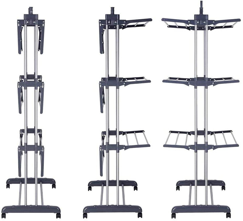 Foldable Clothes Drying Rack: 3 Tier, Indoor, With Hanger