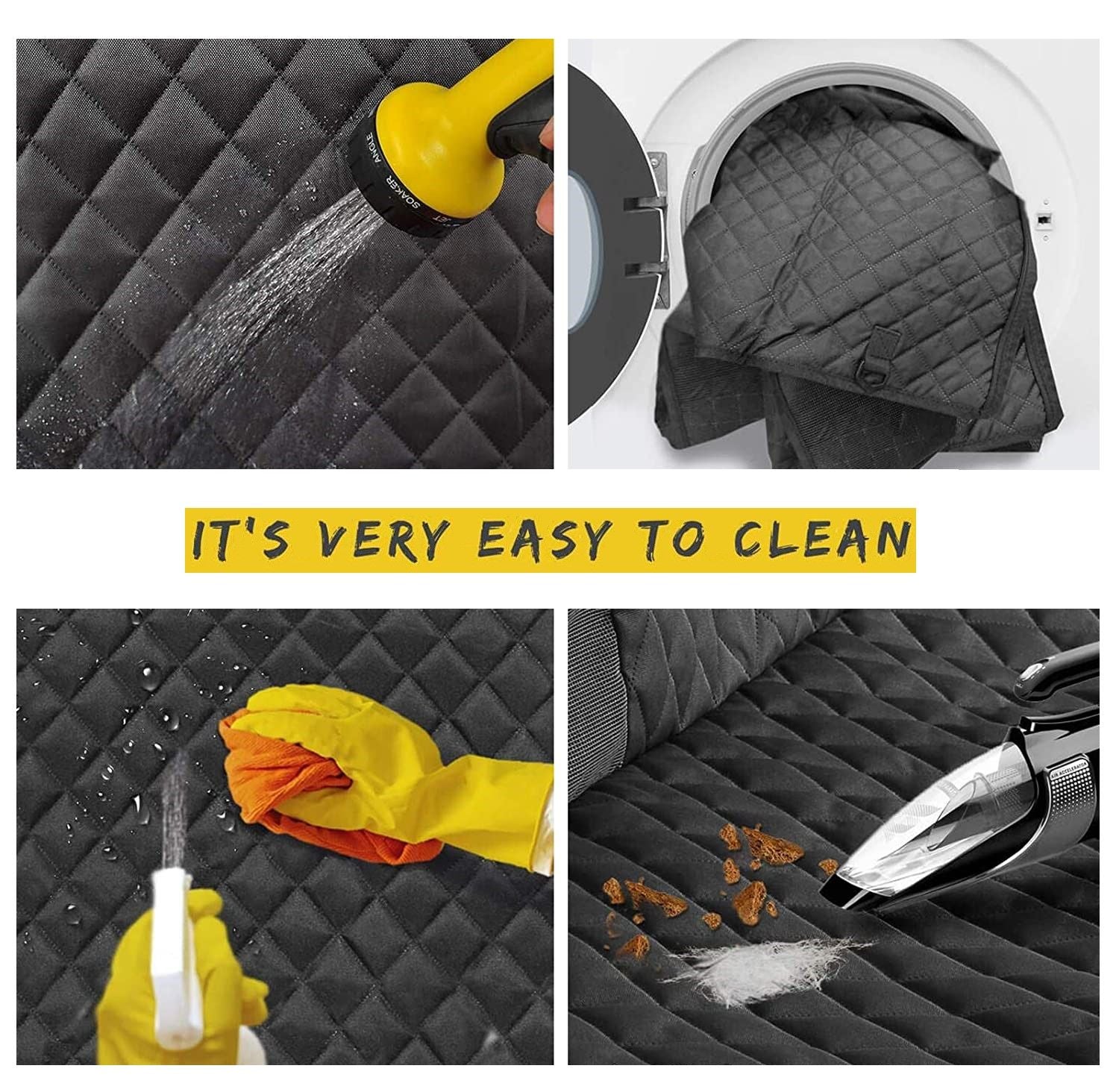 Antislip - Waterproof Dog Seat Cover with View Mesh and Scratch Prevent for Trucks