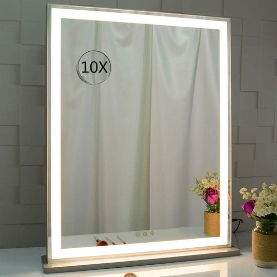 10X Magnification Mirror With Dimmable Light (71 X 57 Cm,) - Smart Touch Control Colors