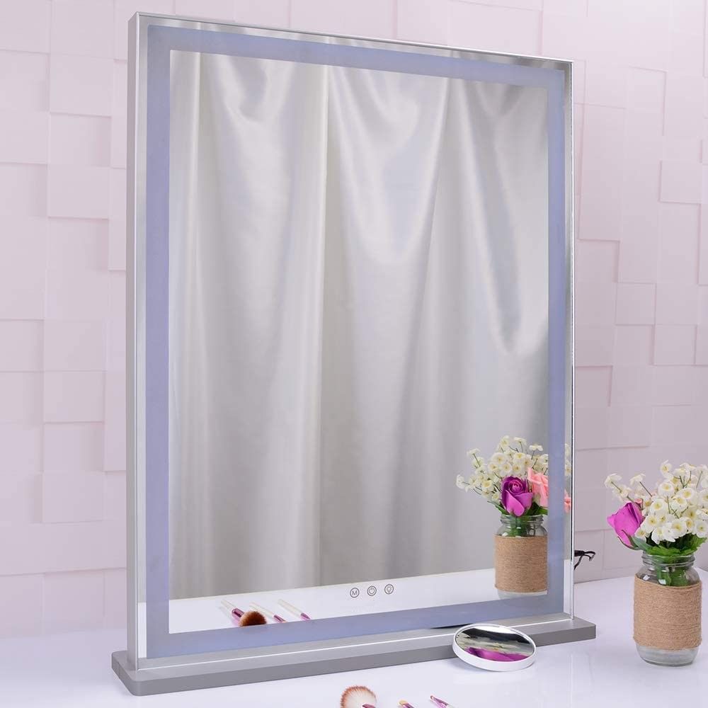 10x Magnification Mirror with Smart Touch Control & 3 Colors Dimmable Light for Bathroom