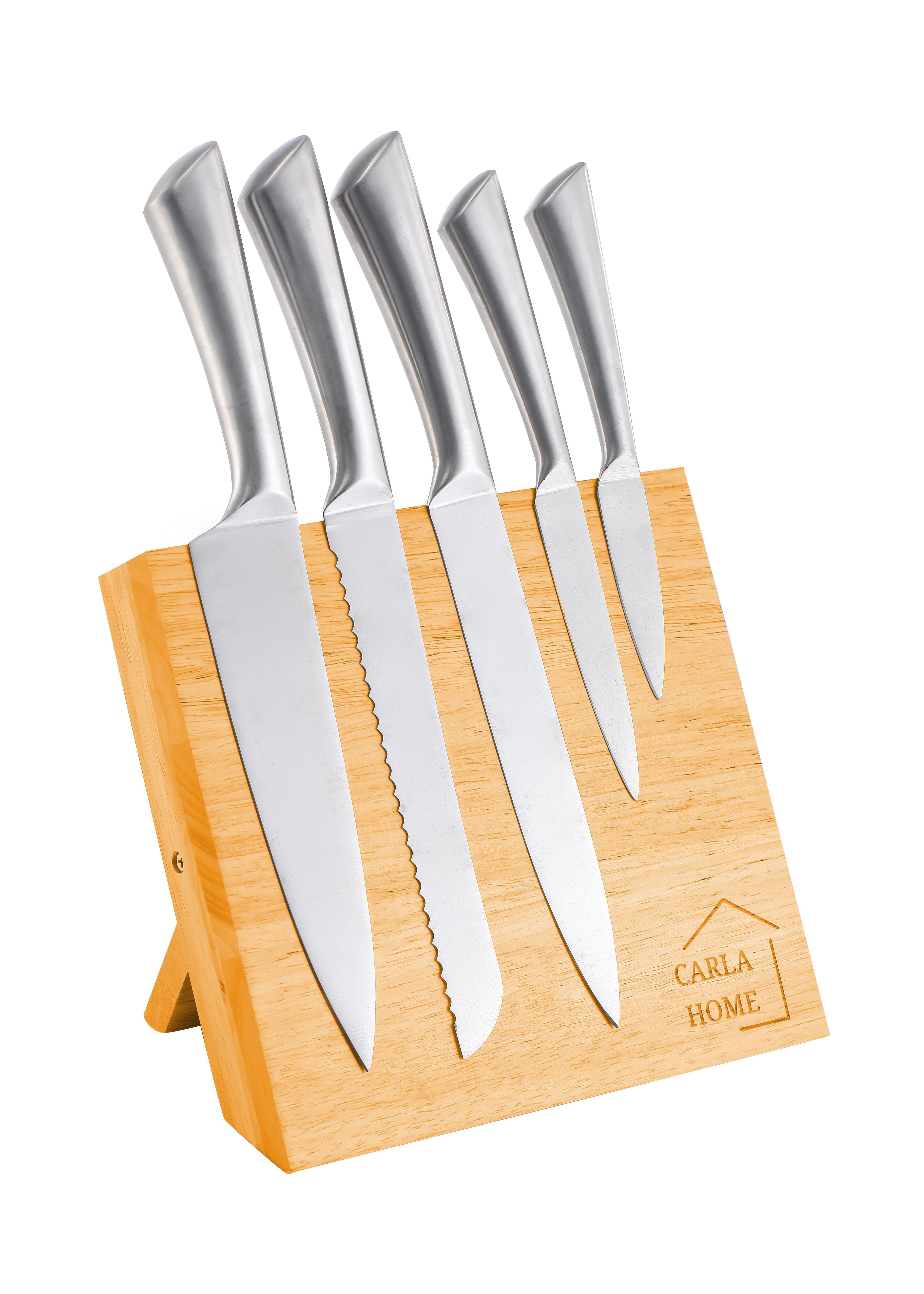Natural Bamboo Magnetic Knife Block Holder with Strong Magnets Storage | Kitchen Knives