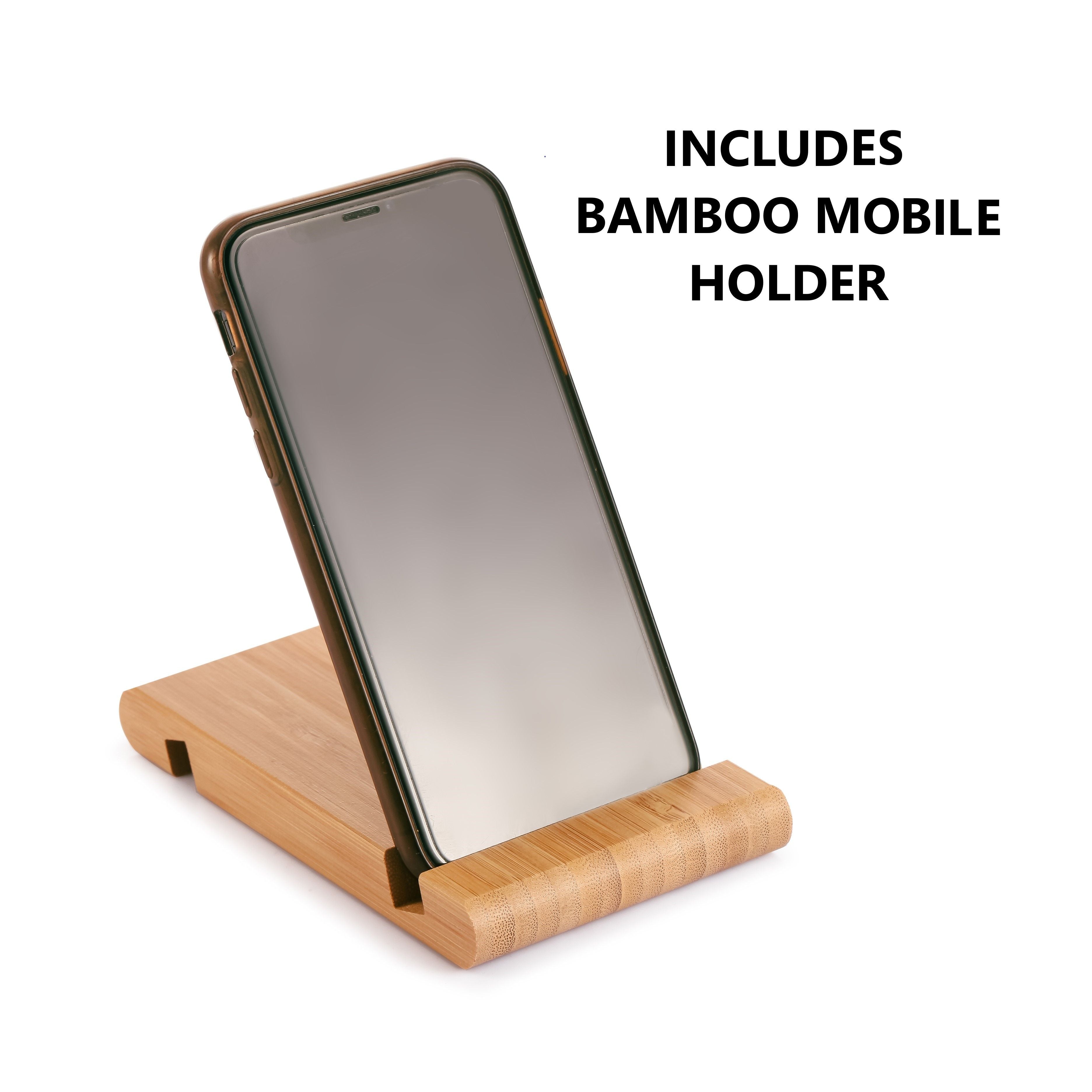 Kitchen Utensils - 3-Piece Bamboo Cutting Board Set With Juice Groove And Mobile Holder