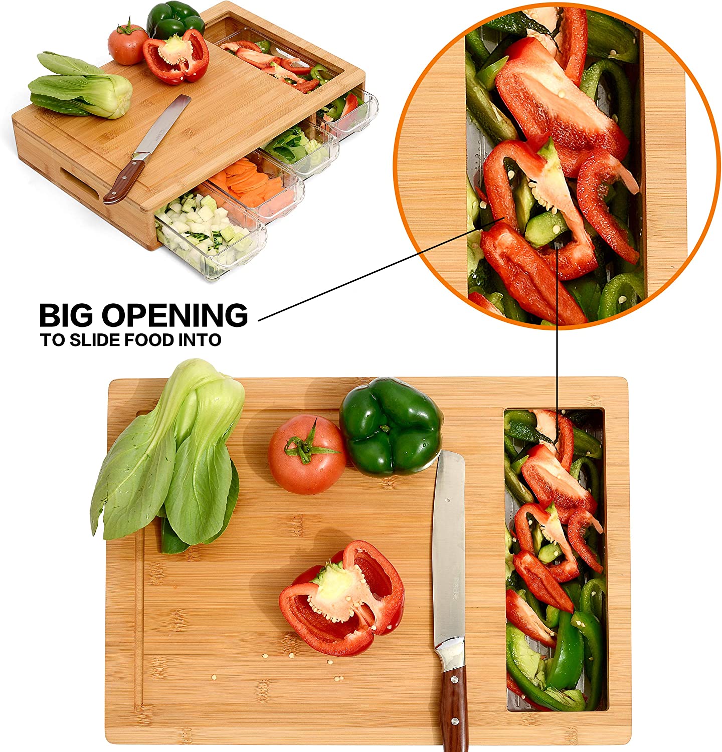 Kitchen Utensils - Large Cutting Board and 4 Containers with Mobile Holder gift included - photo 10