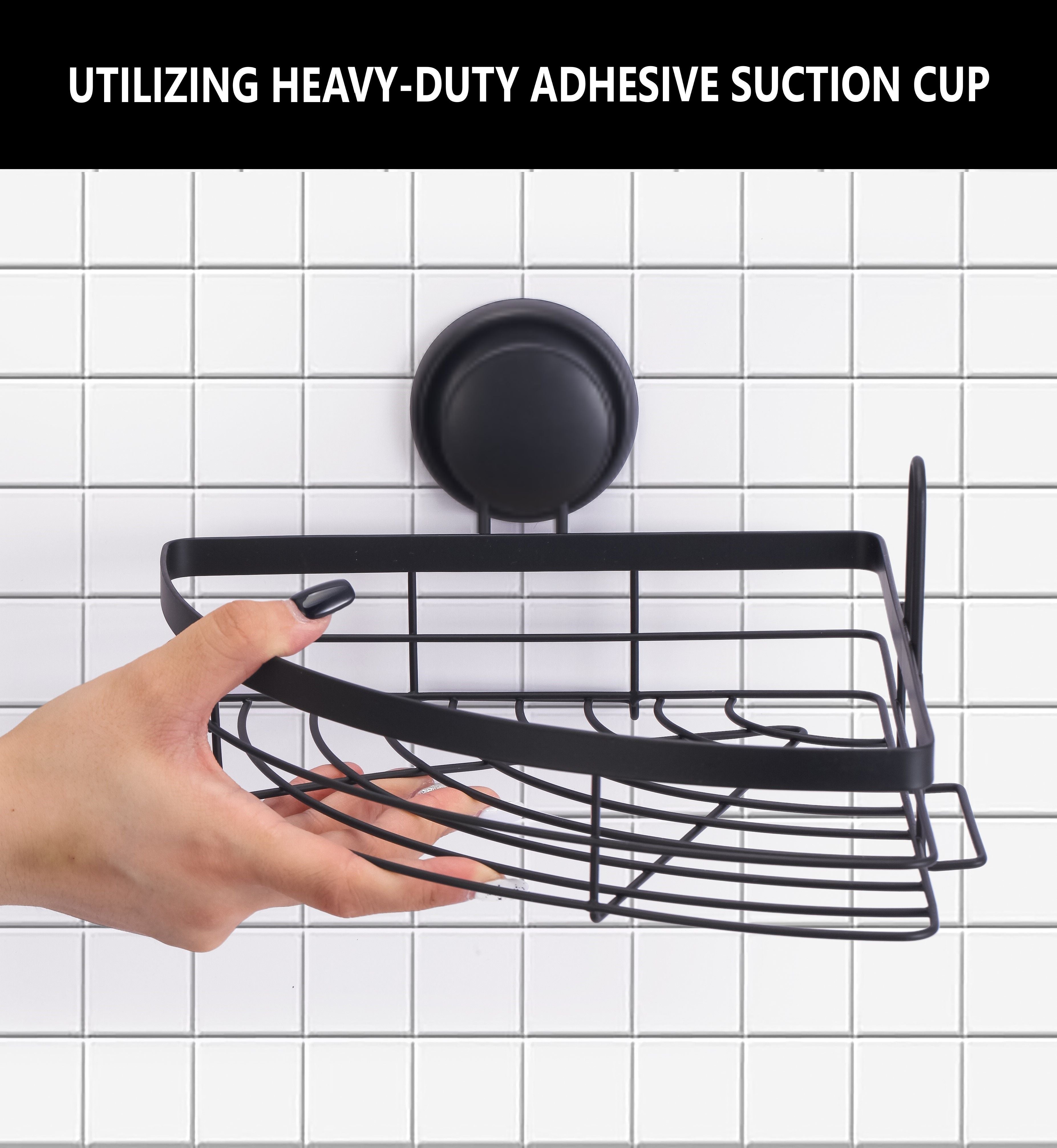 2-Pack Round Corner Shower Caddy With Suction Cups