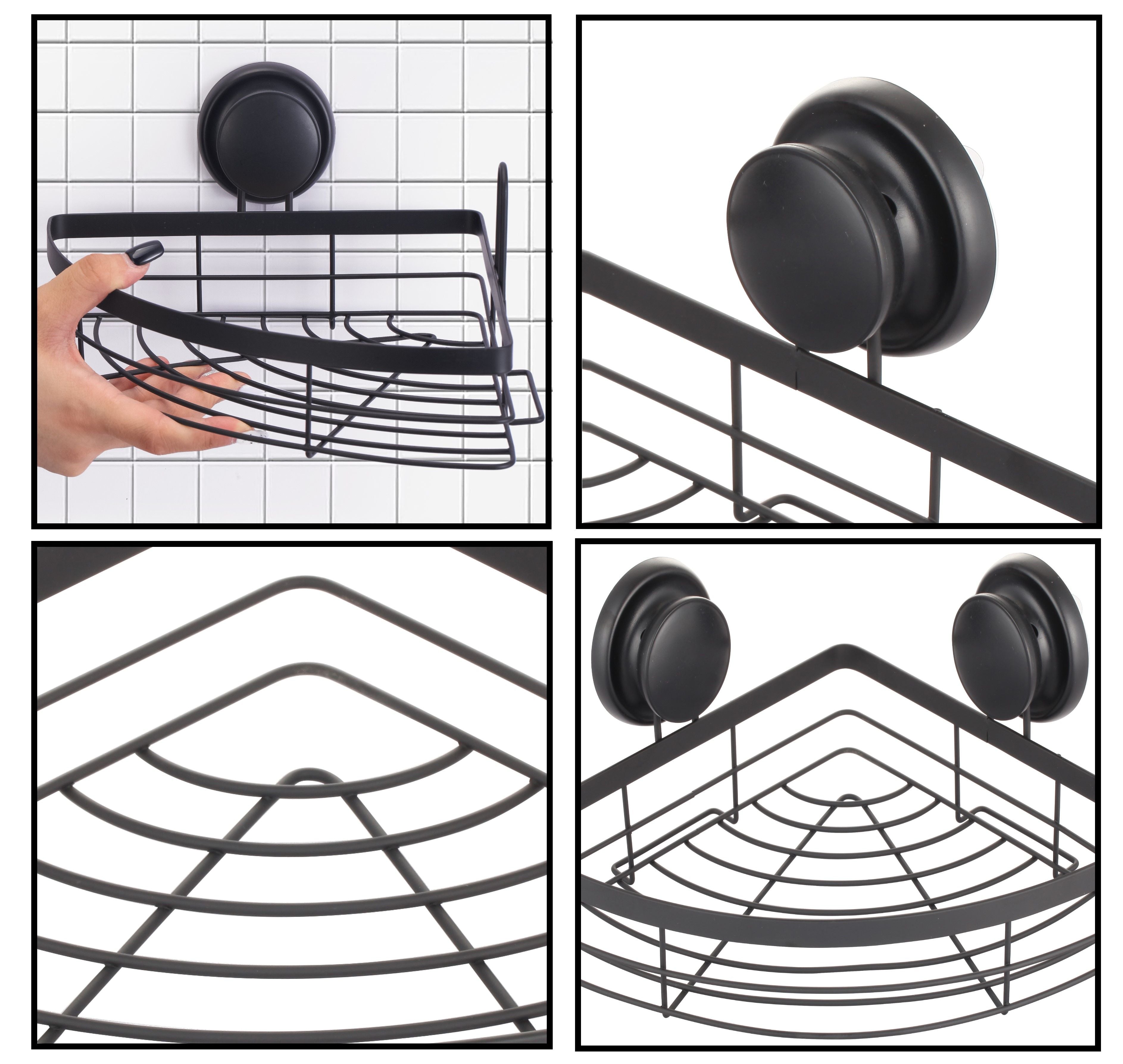 2-Pack Round Corner Shower Caddy With Suction Cups
